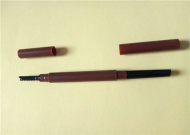 Lápis de sobrancelha principal dobro do Taupe, lápis plástico 142 * 11mm da escova da sobrancelha