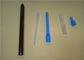 Tubo azul vazio do lápis de sobrancelha, apontando a certificação do GV do lápis do lápis de olho do gel