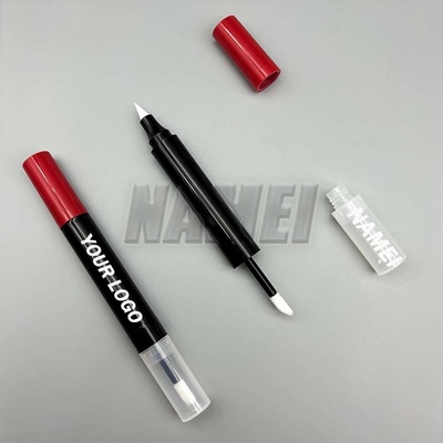 Bom preço. 2 em 1 Tubo líquido de sombra de olho Tubo vazio de Eyeliner de plástico com vareta Logotipo personalizado Embalagem cosmética on-line