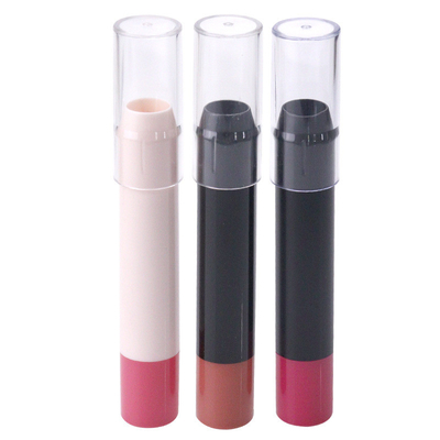 Bom preço. Impressão de logotipo branco preto redondo em forma de balsam labial vazio blush recipiente fundação concealer tubo stick on-line